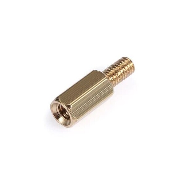 Newport Fasteners Hex Standoff, #6-32 Thrd Sz, Brass Plain, 1/4" Hex W, 632 PK 4530-632-B - main